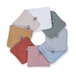Sevira Kids Lot de 8 lingettes lavables bambou et gaze de coton Jeanne