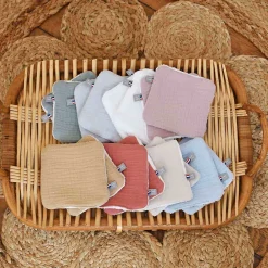 Sevira Kids Lot de 8 lingettes lavables bambou et gaze de coton Jeanne