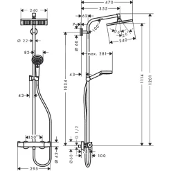 Colonne De Douche Hydromassante|Hansgrohe Showerpipe Crometta E 240 Set de douche 1 jet, Chrome (HG-27271000)