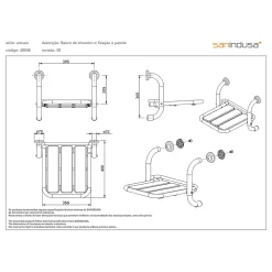 Siège De Douche|Sanindusa Siege de Baignoire PMR normes handicapé universel 70 blanc