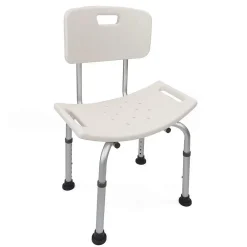 Kibath Siège à dossier carré, finition BLANC mat, en ABS