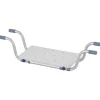 Homcom Siège de baignoire - siège de bain suspendu réglable - tabouret de salle de bain - dim. 71-81L x 22l x 18H cm - alu. HDPE blanc