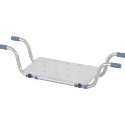 Homcom Siège de baignoire - siège de bain suspendu réglable - tabouret de salle de bain - dim. 71-81L x 22l x 18H cm - alu. HDPE blanc