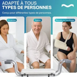 Siège De Douche|Dileci Siège de baignoire PMR adaptatif en largeur -