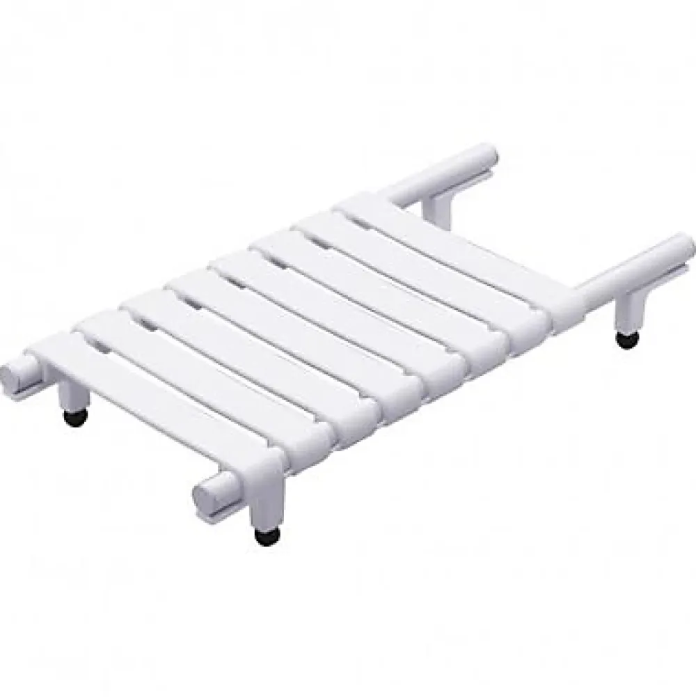 Siège De Douche|Godonnier siège de bain en aluminium blanche extensible de 484 à 640 mm