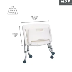 Siège De Douche|MSV Siège de douche ajustable pliable