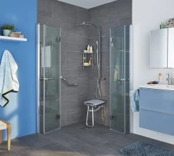 Siège De Douche|Godonnier Siège de douche en aluminium gris charge maximale 225 kg