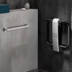 Siège De Douche|Pellet Siège de douche escamotable Arsis - Gris anthracite et Gris mat