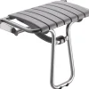 Siège De Douche|Godonnier Siège de douche large et pliable, aluminium avec lattes grises, l.58,5 x H.50 x P.36 cm,