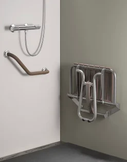 Siège De Douche|Godonnier Siège de douche large lattes taupe Godonier