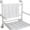 Siège De Douche|Sanindusa Siège de douche mural pliant rabattable charge 120kg NewWccare maintient dos et accoudoirs blanc