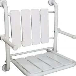 Siège De Douche|Sanindusa Siège de douche mural pliant rabattable charge 120kg NewWccare maintient dos et accoudoirs blanc