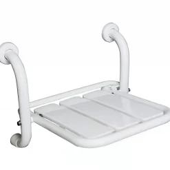 Sanindusa Siège de douche mural pliant rabattable blanc charge 120kg NewWccare