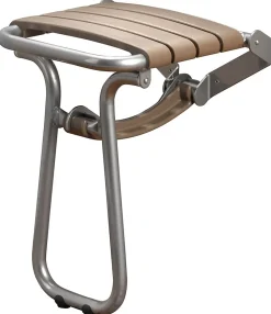 Godonnier Siège de douche pieds alu, assise polypropylène coloris taupe l.36,4 x P.38,2 x H.50 cm