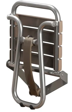 Godonnier Siège de douche pieds alu, assise polypropylène coloris taupe l.36,4 x P.38,2 x H.50 cm