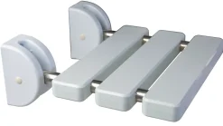 Godonnier Siège de douche relevable, aluminium blanc, l.32,1 x H.34,5 x P.33,5 cm,