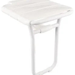 Siège De Douche|Delabie Siège de douche relevable avec pied en aluminium époxy blanc -