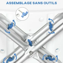 Siège De Douche|Homcom Siège de douche réglable en hauteur tabouret de douche ergonomique pieds antidérapants charge max. 150 Kg alu HDPE blanc bleu