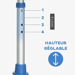 Siège De Douche|Homcom Siège de douche réglable en hauteur tabouret de douche ergonomique pieds antidérapants charge max. 150 Kg alu HDPE blanc bleu