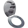 Abattant Wc|Helloshop26 Siège de toilette abattant avec couvercle mdf