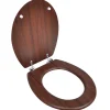 Abattant Wc|Helloshop26 Siège de toilette avec couvercle MDF mdf marron