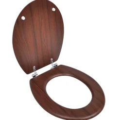 Abattant Wc|Helloshop26 Siège de toilette avec couvercle MDF mdf marron