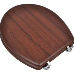 Abattant Wc|Helloshop26 Siège de toilette avec couvercle MDF mdf marron