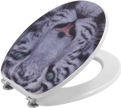 Abattant Wc|Kiamami Valentina Siège De Toilette Avec Couvercle Avec Décoration Animale Tigre