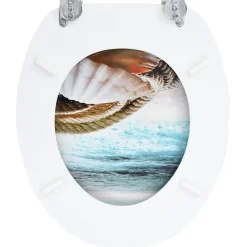 Abattant Wc|Helloshop26 Siège de toilette avec couvercle cuvette mdf