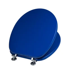 Kiamami Valentina Siège De Toilette Bleu Électrique En Mdf À Compatibilité Universelle