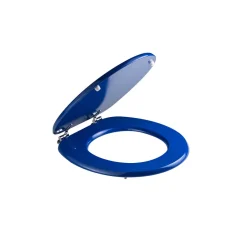 Kiamami Valentina Siège De Toilette Bleu Électrique En Mdf À Compatibilité Universelle