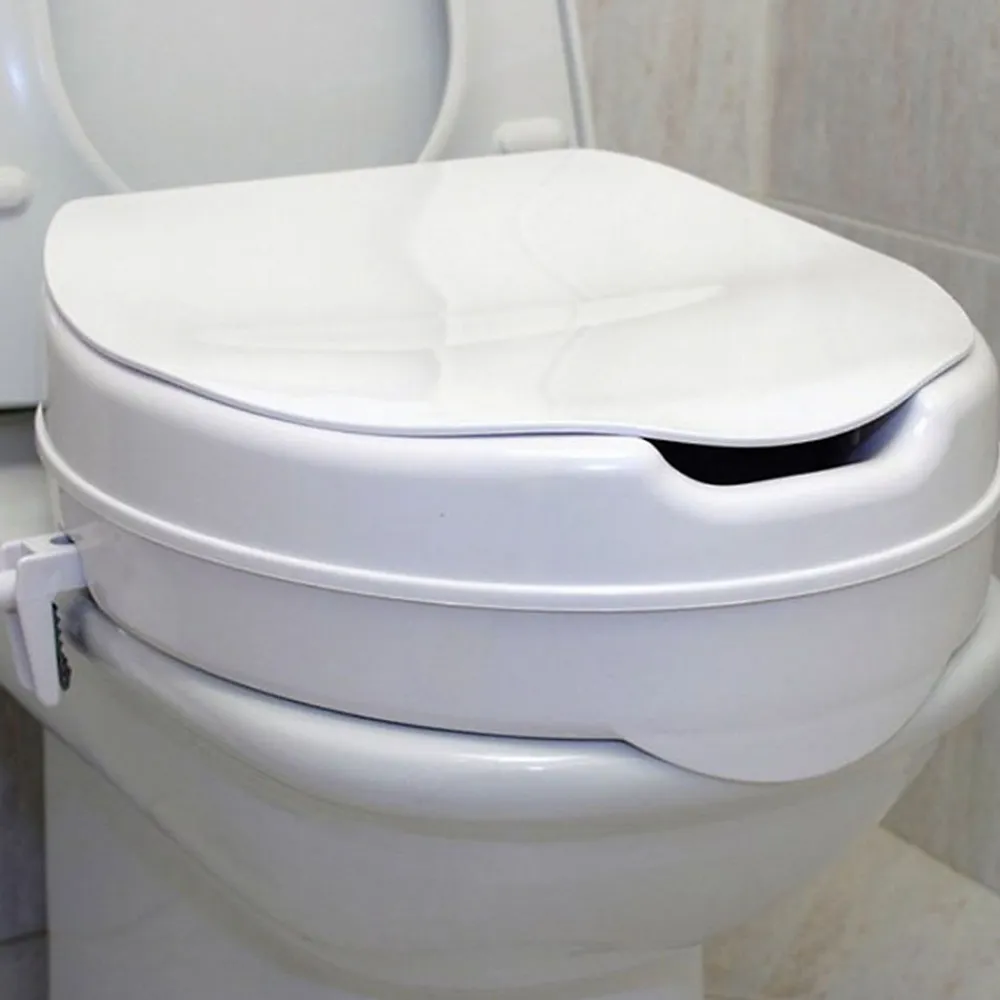 Siège De Douche|Kibath Siège de toilette rond ELEVATOR, finition BLANC mat, en ABS