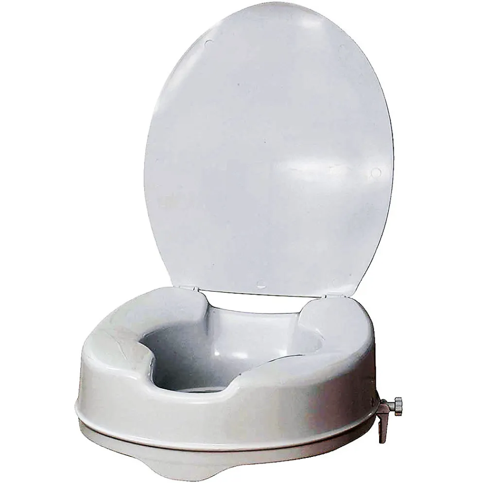 Siège De Douche|Kibath Siège de toilette rond ELEVATOR, finition BLANC mat, en ABS