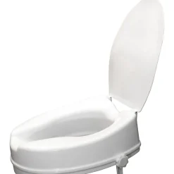 Wc Pmr|Aidapt Siège de toilette surélevé en plastique avec couvercle Senator blanc - Hauteur 10 cm