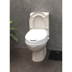 Wc Pmr|Aidapt Siège de toilette surélevé en plastique avec couvercle Senator blanc - Hauteur 10 cm
