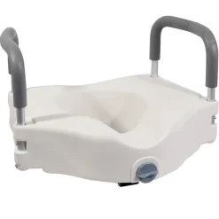 Aidapt Siège de toilette surélevé en plastique blanc Senator avec bras - hauteur 16 cm