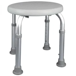 Linxor Siège, tabouret de douche rond réglable en hauteur - Blanc - Vivezen