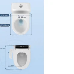 Wc Japonais|Nature Pro Siège Toilette Japonaise Complet, Abattant WC Japonais Lavant Séchant cuvette Japonaise Chauffante, Bidet Toilette WC eau chaude