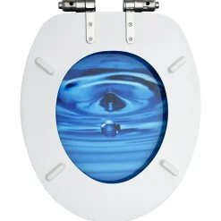 Helloshop26 Siège WC Couvercle fermeture en douceur mdf bleu