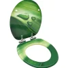 Abattant Wc|Helloshop26 Siège WC couvercle fermeture en douceur mdf vert
