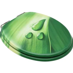 Abattant Wc|Helloshop26 Siège WC couvercle fermeture en douceur mdf vert