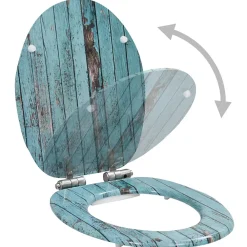 Abattant Wc|Helloshop26 Siège WC MDF couvercle à fermeture mdf