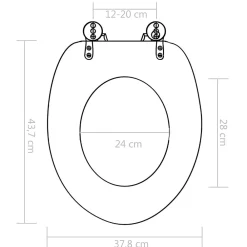 Abattant Wc|Helloshop26 Siège WC MDF couvercle à fermeture mdf