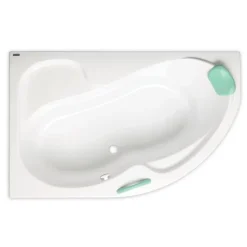 Siko 160 x 100 cm Fortuna Plus baignoire d'angle orientation droite en acrylique, sans pieds, blanc (FO1600PPLUS)