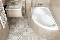 Siko 160 x 100 cm Fortuna Plus baignoire d'angle orientation gauche en acrylique, sans pieds, blanc (FO1600LPLUS)