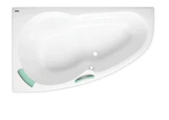 Baignoire D'Angle|Siko 140 x 95 cm Luiza baignoire d'angle gain de place, orientation gauche en acrylique, sans pieds, blanc (LU1400L)