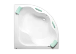Siko 140 x 140 cm Samanta Plus baignoire d'angle en acrylique, sans pieds, blanc (SM1400PLUS)