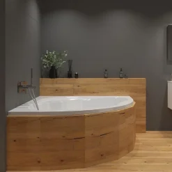 Baignoire D'Angle|Siko 150 x 150 cm Synthia Plus baignoire d'angle avec pieds, Acrylique, Gauche et Droite, Blanc (SY1500PLUS-SET)