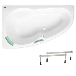 Siko Laguna Fortuna baignoire d'angle avec pieds, 160 x 100 cm, acrylique, gauche, blanc (FO1600LPLUS-SET )
