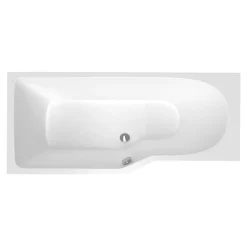 Siko 160x80 cm Beata Plus baignoire bain douche asymétrique en acrylique positionnement droite, sans pieds, blanc (BE1600PPLUS)